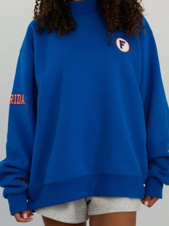 Parke Tops - Parke x '47 Florida Fleece Graphic Mockneck - Blue - S/M - NWT